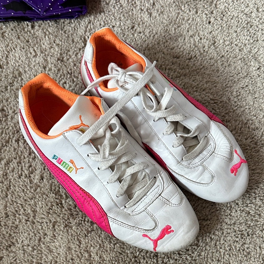 Puma White and Pink Athletic Shoes